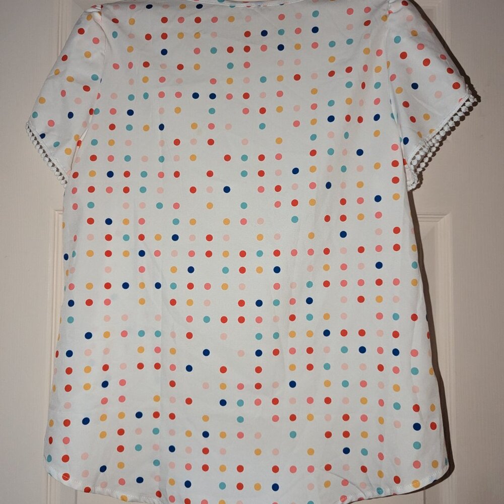 Shein blouse, size Med, polka dots, EUC! - Picture 2 of 3